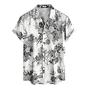 JOTOOK Mens Hawaiian Shirt Short Sleeve Button
