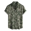 JOTOOK Mens Hawaiian Shirt Short Sleeve Button