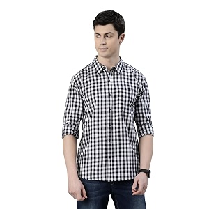 JOVEN Men Slim Fit Pure Cotton Brown