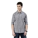 JOVEN Men Slim Fit Pure Cotton Brown
