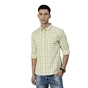 JOVEN Men Slim Fit Pure Cotton Brown