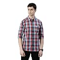 JOVEN Men Slim Fit Pure Cotton Brown