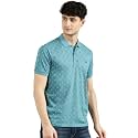 JOVEN Mens Printed Polo Neck Half Sleeve