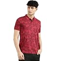 JOVEN Mens Printed Polo Neck Half Sleeve