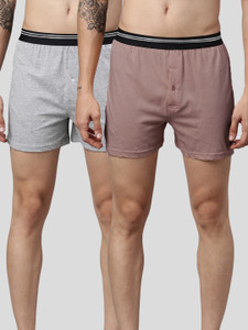 JOVEN Pack of 2 Solid Men Boxer