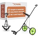 JOVIAL 2 Wheel Golf Pull Cart – Lightweight Foldable Golf Cart with Golf Bag Storage, Adjustable Handle, Aluminum Frame, Compact Collapsible Design for Easy Travel