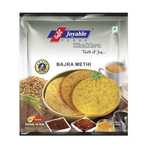 joyable bajri methi khakhra  healthy traditional gujarati snacks  ready to use - pack of 6 180 gms each