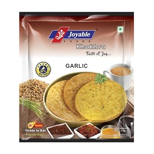 joyable garlic khakhra - pack of 6 180 gms each
