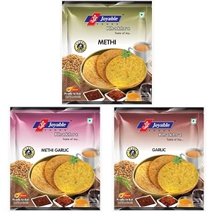 joyable khakhra methi garlic garlic methi - pack of 6 180 gms each