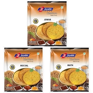 joyable khakhra mix dal math jowar healthy traditional gujarati snacks  ready to serve  vaccum packed - pack of 6 180 gms each