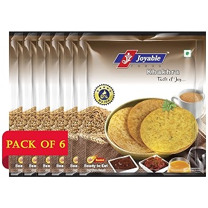joyable khakhra - assorted flavors dry chapati  khakra fresh gujarati namkeen snacks  ready to eat - roasted - khakhra snacks vacuum packed - pack of 6 assorted flavors - 200 gms each
