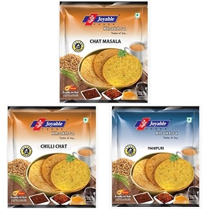 joyable khakhra panipuri chilli chat chat masala - pack of 6 180 gms each
