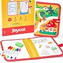 JoyCat 10-Inch Dual-Sided Dry Erase Travel Board for Kids, Zippered Case