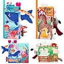 JoyCat Crinkle Books for Babies 2PCS- Tummy Time Toys for Infant Newborn, Soft Sensory Crinkle Cloth Books Touch and Feel for Boys Girls (Ocean+Farm)