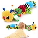 JoyCat Baby Sensory Caterpillar, Baby Toy 6-12 Months, Tummy Time Plush Toy with Mirror, Teether, Crinkle Paper, Rattle &amp; Squeaker, Boys Girls, Soft Activity for Infants 0-18 Months