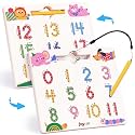 JoyCat Magnetic Animal Number Tracing Board, Double-Sided Numbers 1-20