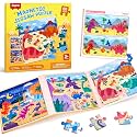 JoyCat Magnetic Puzzles for Kids 3-5, Travel Toys (Dinosaur)
