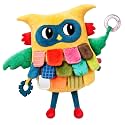 JoyCat Sensory Owl Baby Toy with Crinkle Feathers &amp; Mirror, 0-12 Months