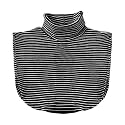 Joyci Women's Solid Stripe Turtleneck Dickey Collar Wear Outer or in Sweater Hoodie High Neck Mock Collar
