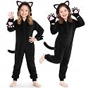 Joycover Halloween Black Cat Costume for Girls, Kids Cheetah Costume Onesie