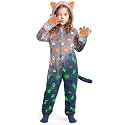 Joycover Halloween Cat Costume for Girls, Kids Glow in the Dark Cat Onesie