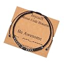 JoycuFF Inspirational ???????????????????? ???????????????? ???????????????????????????????????? ???????????? ???????????????????? Men Secret Message Obsidian Beads ???????????????????????????????? Woven Jewelry ?????????????