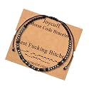 JoycuFF Funny Morse Code for Women Inspirational Christmas Birthday Handmade Weave Secret Message Gifts for Girlfriends Boyfriends Sister Best Friend Jewelry for Women
