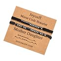 JoycuFF Mother Daughter Morse Code Bracelets for Women Unique Best Mom Gifts for Handmade Weave Secret Message Jewelry for Birthday Christmas Mother's Day Jewelry