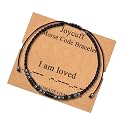 JoycuFF Inspirational ???????????????????? ???????????????? ???????????????????????????????????? ???????????? ???????????????????? Men Secret Message Obsidian Beads ???????????????????????????????? Woven Jewelry ?????????????