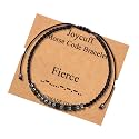 JoycuFF Fierce Gifts for Women Morse Code Bracelets for Men Inspirational Jewelry Encouragement Unique Friendship Female Friends for Birthday Christmas