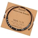 JoycuFF Morse Code Bracelets for Women Bible Verse Christian Gifts Inspirational Jewerly Encouragement Gifts for Friend Birthday Eater Christmas Mark 11:24, 7 inches, Black