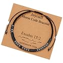 JoycuFF Christian Gifts for Women，Inspirational Morse Code Bracelets Bible Verse Religious Gifts for Her Teen Girls Birthday Christmas Exodus 15:2, 7 inches, Black