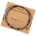 JoycuFF Christian Bracelets for Women,Christian Bible Verse Bracelets Inspirational Gifts for Women Birthday Gifts for Friends Female Philippians 4:13, 7 inches, Black