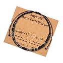 JoycuFF Gifts for Mom Morse Code Bracelet Gifts from Daughter Son Birthday Handmade Weave Secret Message Thanksgiving Day Christmas Jewelry Remember I Love You