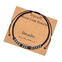 JoycuFF Breathe Morse Code Bracelets for Birthday Inspirational Gifts for Best Friend Mom Coworker Sister Daughter Handmade Bracelet