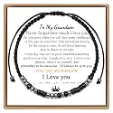JoycuFF To My Grandson Gifts from Grandma Morse Code Bracelets Unique Birthday Thanksgiving Day Christmas I Love You Gifts Wrap String Strand Men's Bracelet