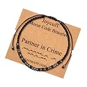 JoycuFF Gifts for Friends Morse Code Bracelets for Women Friendship Partner Unique Birthday Gifts for Girlfriend Sister Best Friends Handmade Weave Bead Bracelets Jewelry for Her