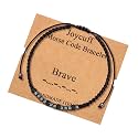 JoycuFF Brave Gifts for Women Inspirational Morse Code Bracelets for Men Encouragement Unique Friendship Female Friends for Birthday Christmas Jewelry