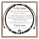 JoycuFF Morse Code Bracelets for Women Men Anniversary Birthday Gifts for Best Friend Mom Daughter Granddaughter Son Boyfriend Girlfriend Husband Wrap Strand Wood Bracelet