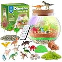 JOYEEMAX Dinosaur Light-Up Terrarium Kit for Kids - LED Night Light Birthday Gift for Boys Ages 4 5 6 7 8-12 Year Old - Dinosaur Toys for Boys - DIY Arts and Crafts Kit for Kids