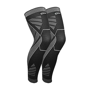 joyfit long calf compression sleeve with anti slip design full leg support reduce muscle swelling amp shin splint- ideal for men amp women at gym and home workout pair black-grey m