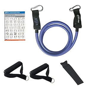 joyfit resistance tube - stackable toning tube bands foam handlesdoor anchor amp workout chart resistance band for home amp gym workout strength training and workout for men and women1pc yellow