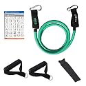 Joyfit Resistance Tube - Stackable Toning Tube Bands, Foam Handles,Door Anchor &amp; Workout Chart Resistance Band for Home &amp; Gym Workout, Strength Training and Workout for Men and Women[1pc] (Green)