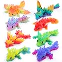 JOYIN 8 Pcs 3D Printed Dragon, 4.4" Colorful Flexible Articulated Dragon Fidget Toys for Party Favors, Classroom Prizes, Goodie Bag Fillers, Autism Stress Relief for Kids & Adults Birthday Gifts