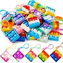 JOYIN Square Pop It Fidget Keychain, 30 Pack Pop Its Bulk, Party Favors for Kids 4-8,8-12 Years, Halloween Goodie Bags Stuffers, Classroom Prizes, Carnival Prizes, Prizes Box Toys，Pinata Fillers