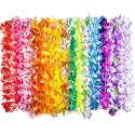 Joyin Toy 36 Counts Hawaiian Leis Bulk, Tropical Flower Lei Hawaiian Lei Beach Hawaii Luau Party Favor Decoration Packs Party Supplies(3 Dozen)