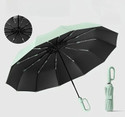 JOYIN UV Protection 3 Fold Umbrella Men, Women, Kids, Girls, Boys Rain Sun Umbrella (Green, Transparent)