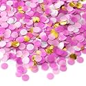 JOYIT 3.5 oz Round Tissue Confetti, Pink &amp; Gold Confetti Party Table Decor