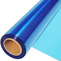 JOYIT 35 in x 50 ft Blue Cellophane Wrap Roll - 2.5 Mil Thick Transparent Blue Cellophane Wrapping Paper, Colored Cellophane Wrap for Gift Flower Basket Decoration (35" fold into 17.5")
