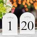 JOYIT Arch Wedding Table Numbers 1-20 with Stands, 5x7 Acrylic